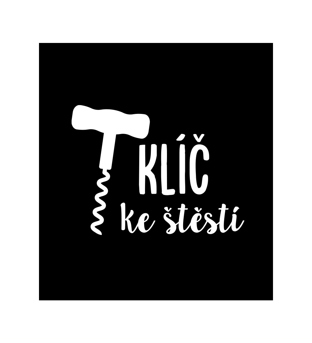 Pánské tričko černé Klíč ke štěstí vývrtka S