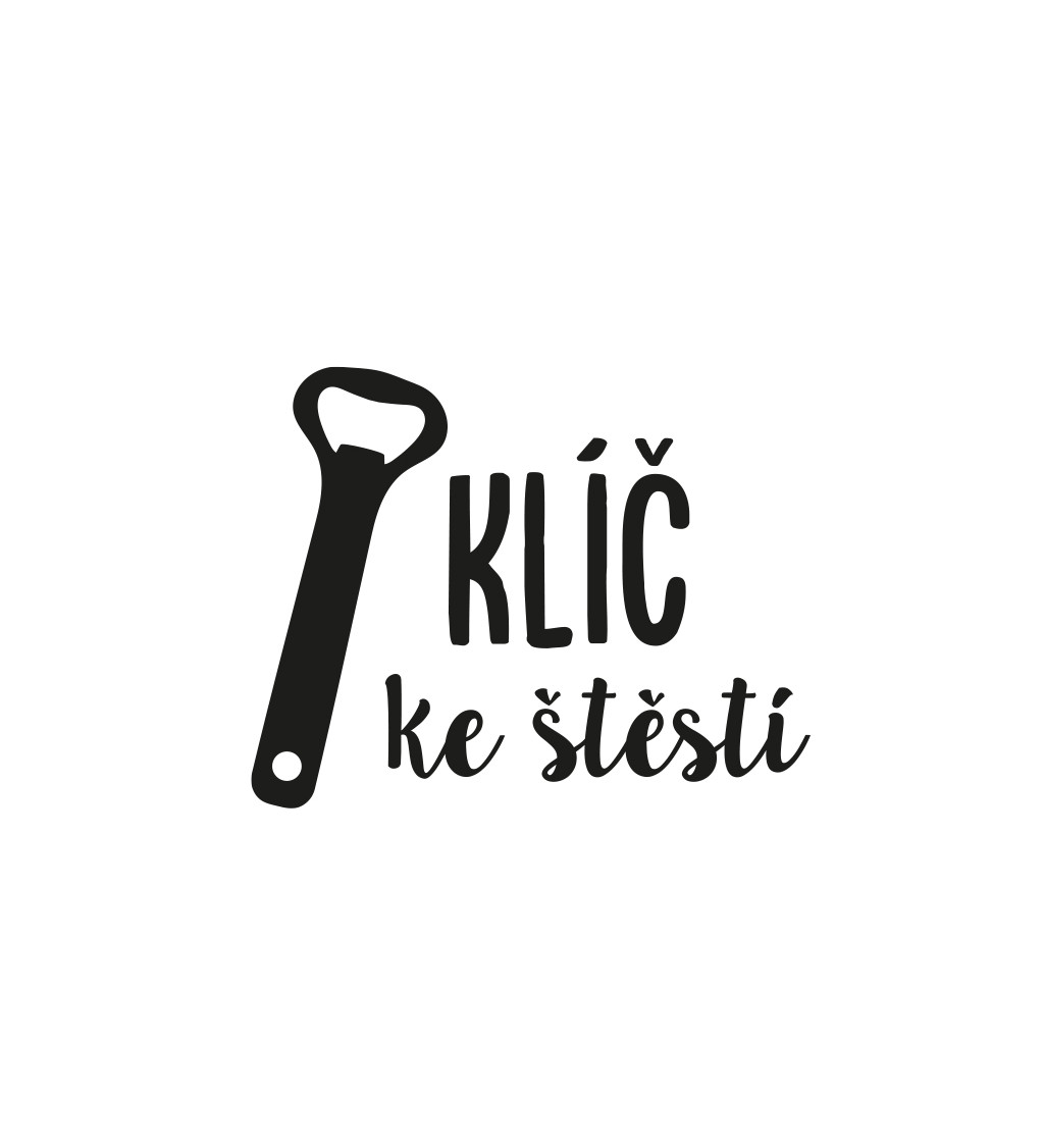 Pánské tričko bílé Klíč ke štěstí otvírák S