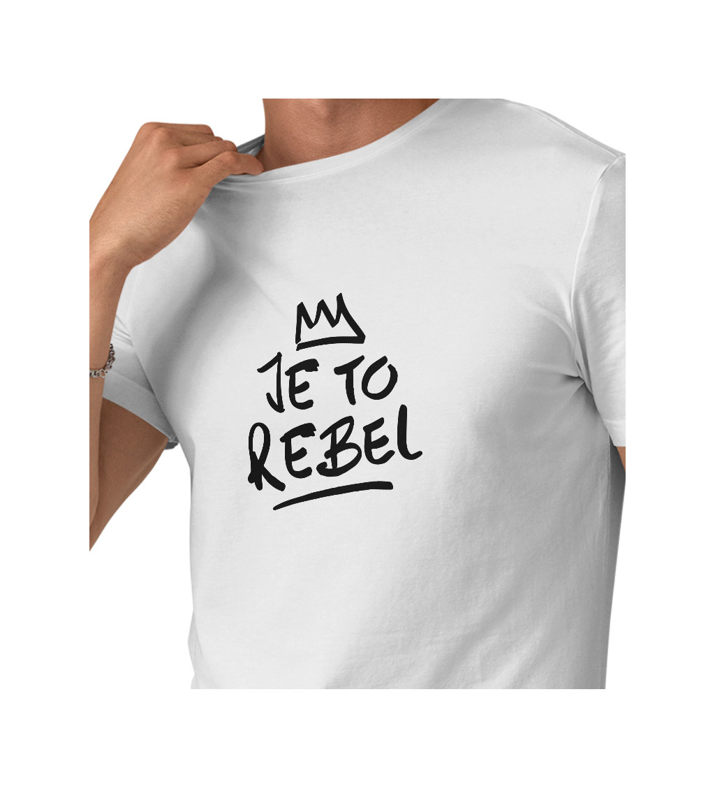 Pánské tričko bílé Je to rebel S