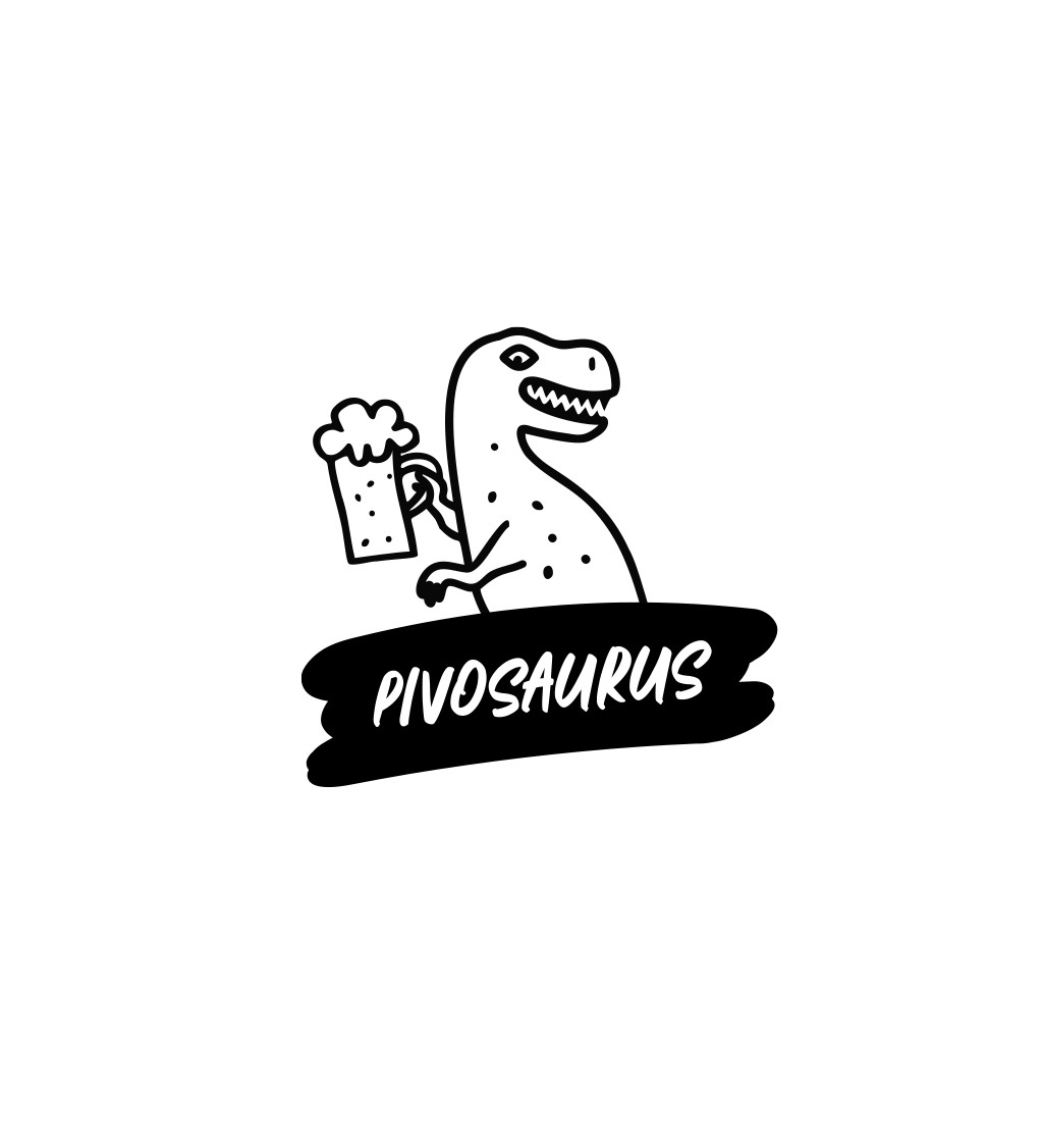 Pánské tričko bílé Pivosaurus S