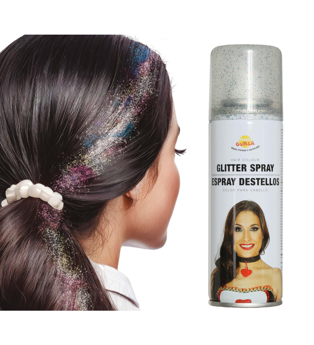 Sprej na vlasy - barevné třpytky, 125 ml