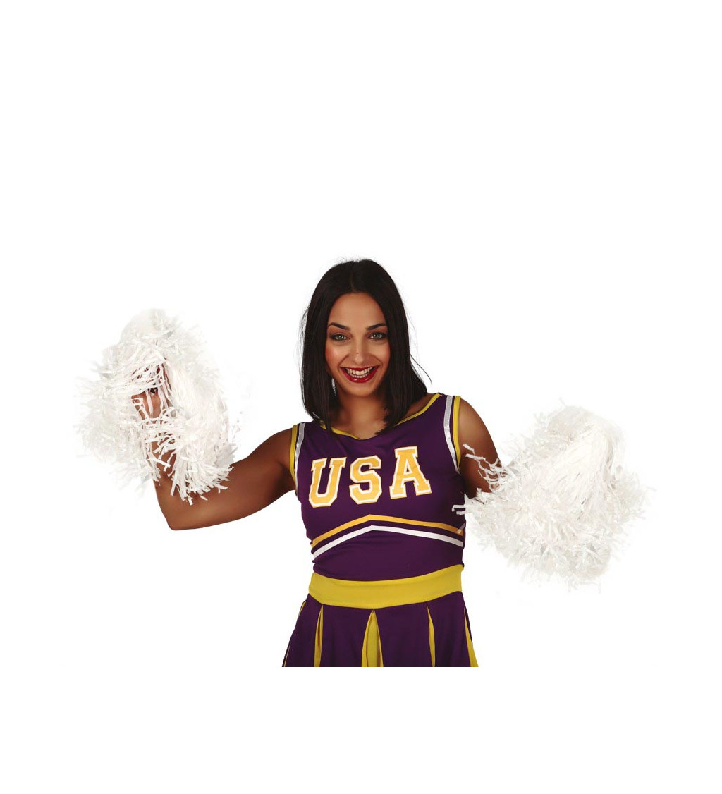 Pompomy pro roztleskávačku - bílé, 80 g