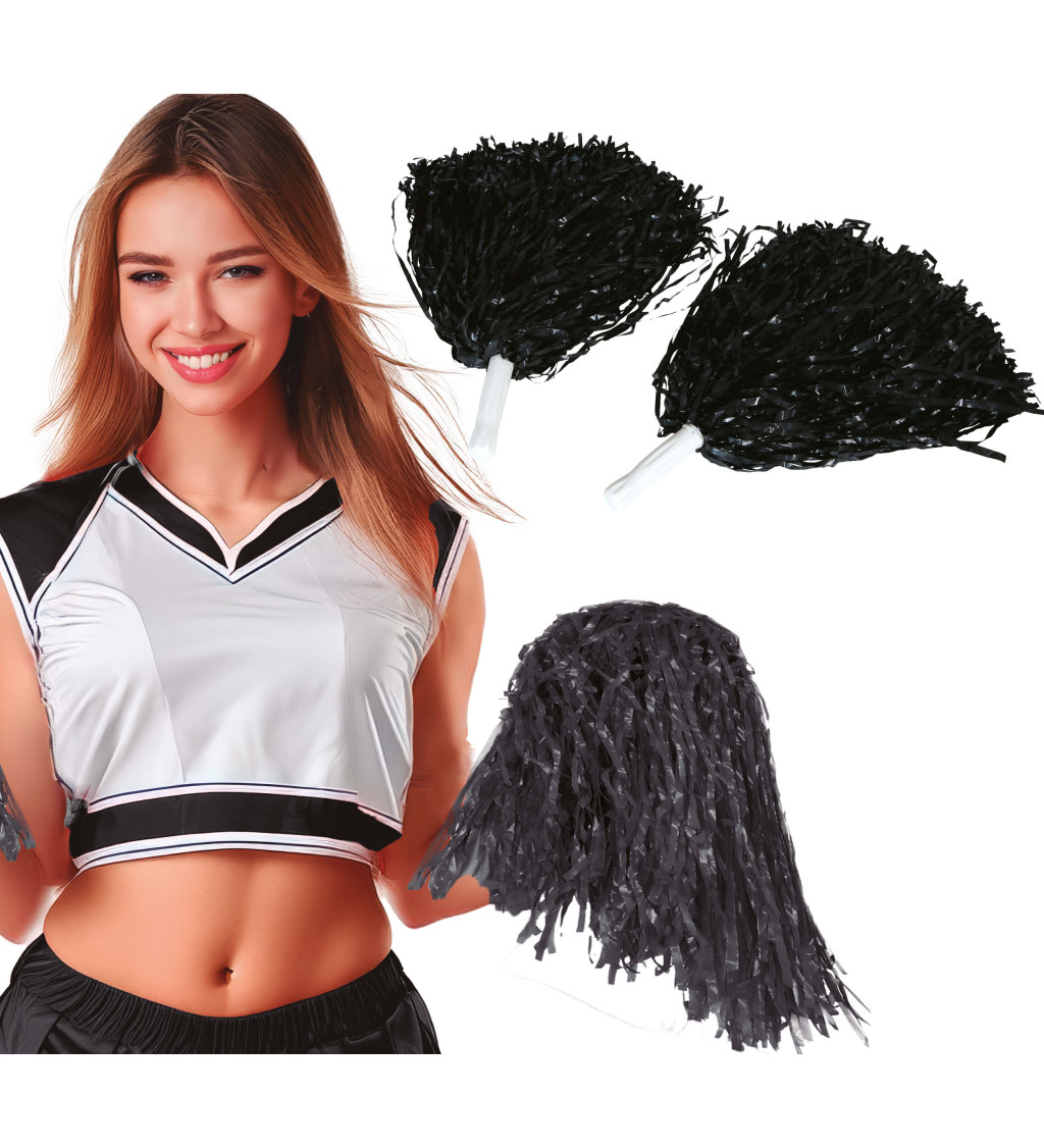 Pompomy pro rozleskávačku - černé, 80 g