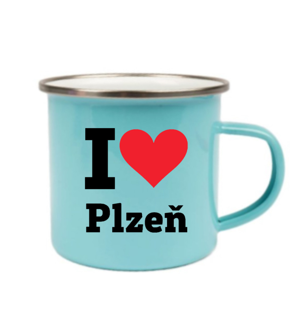 Plecháček modrý I love Plzeň