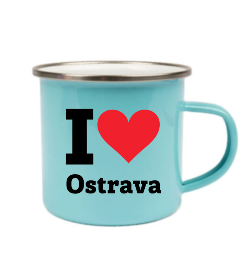 Plecháček modrý I love Ostrava