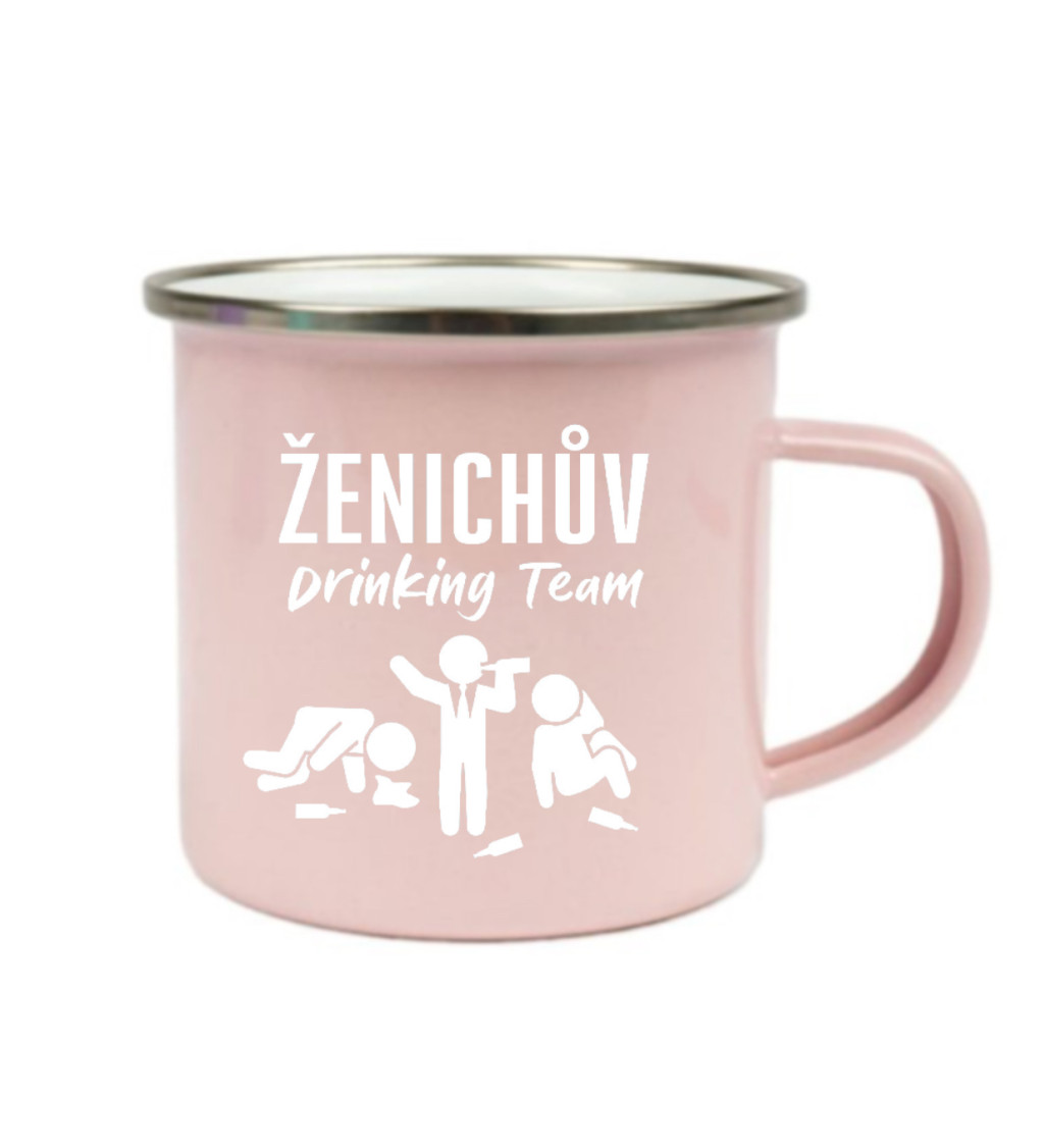 Plecháček růžový Ženichův drinking team