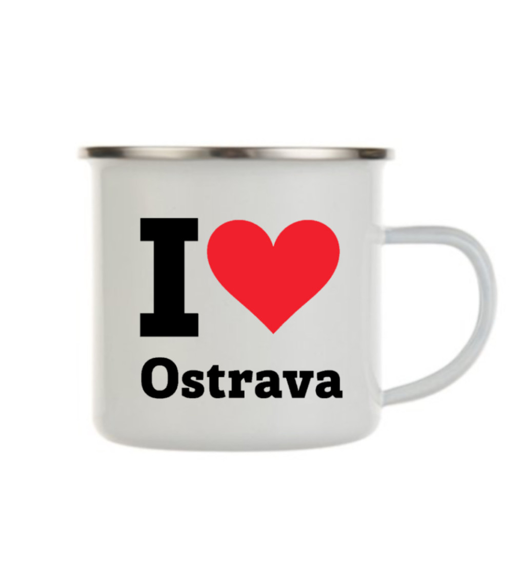 Plecháček bílý I love Ostrava