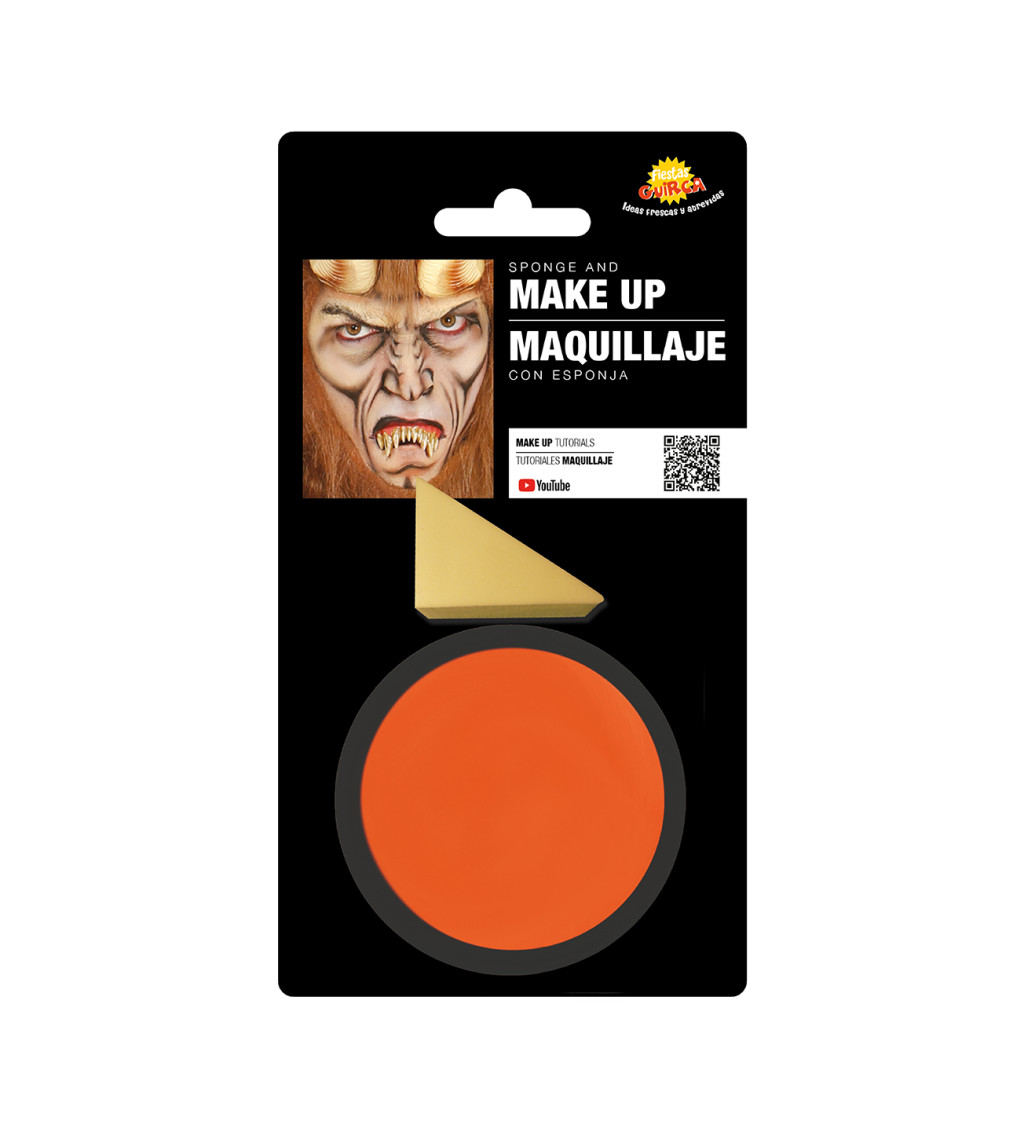 Oranžový make-up - s houbičkou 9 g