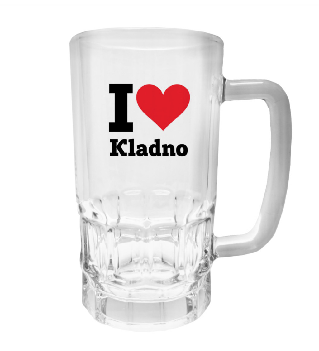 Půllitr s potiskem - I love Kladno, 500 ml