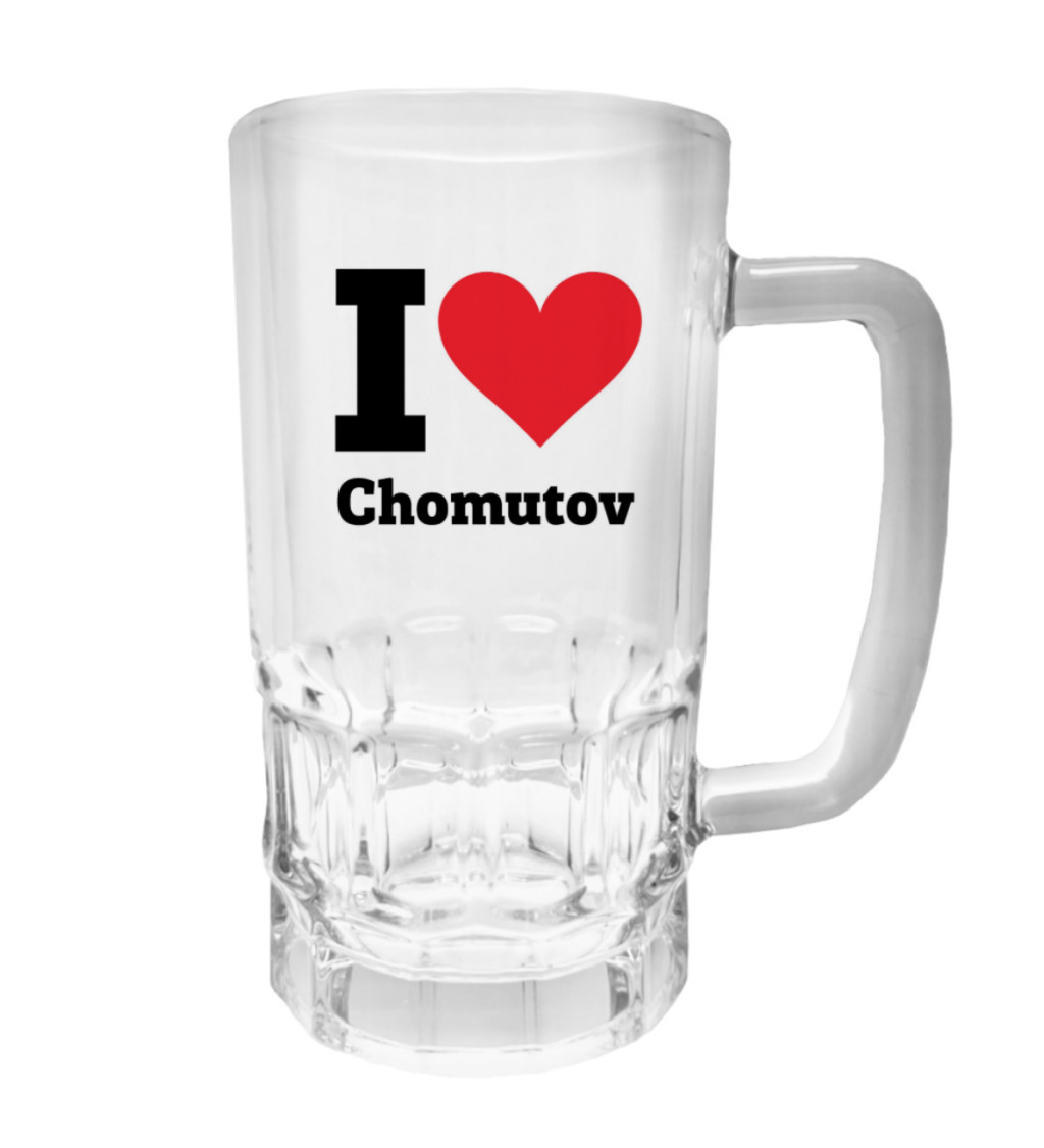 Půllitr s potiskem - I love Chomutov, 500 ml