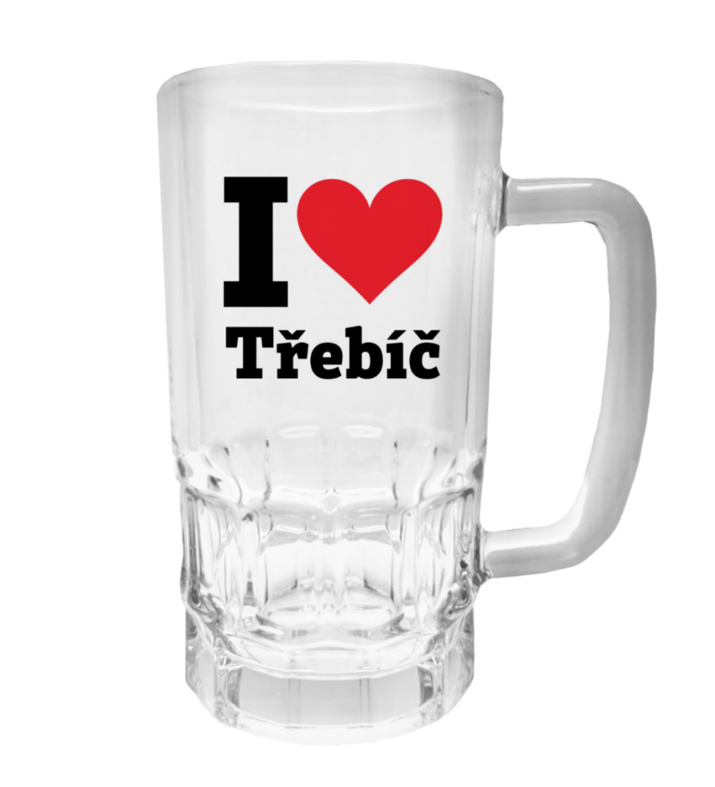 Půllitr s potiskem - I love Třebíč, 500 ml