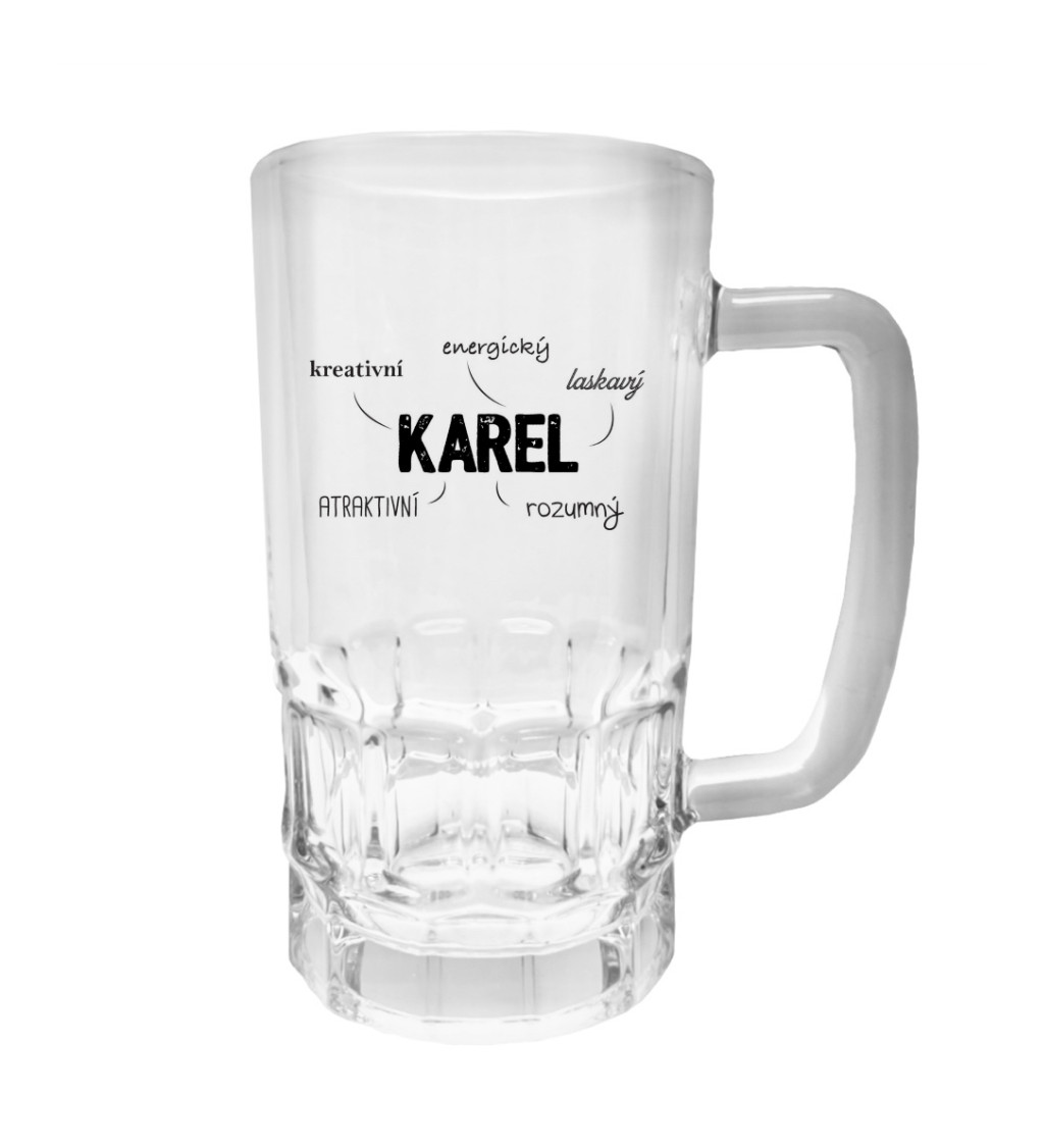 Půllitr s potiskem - Karel, 500 ml