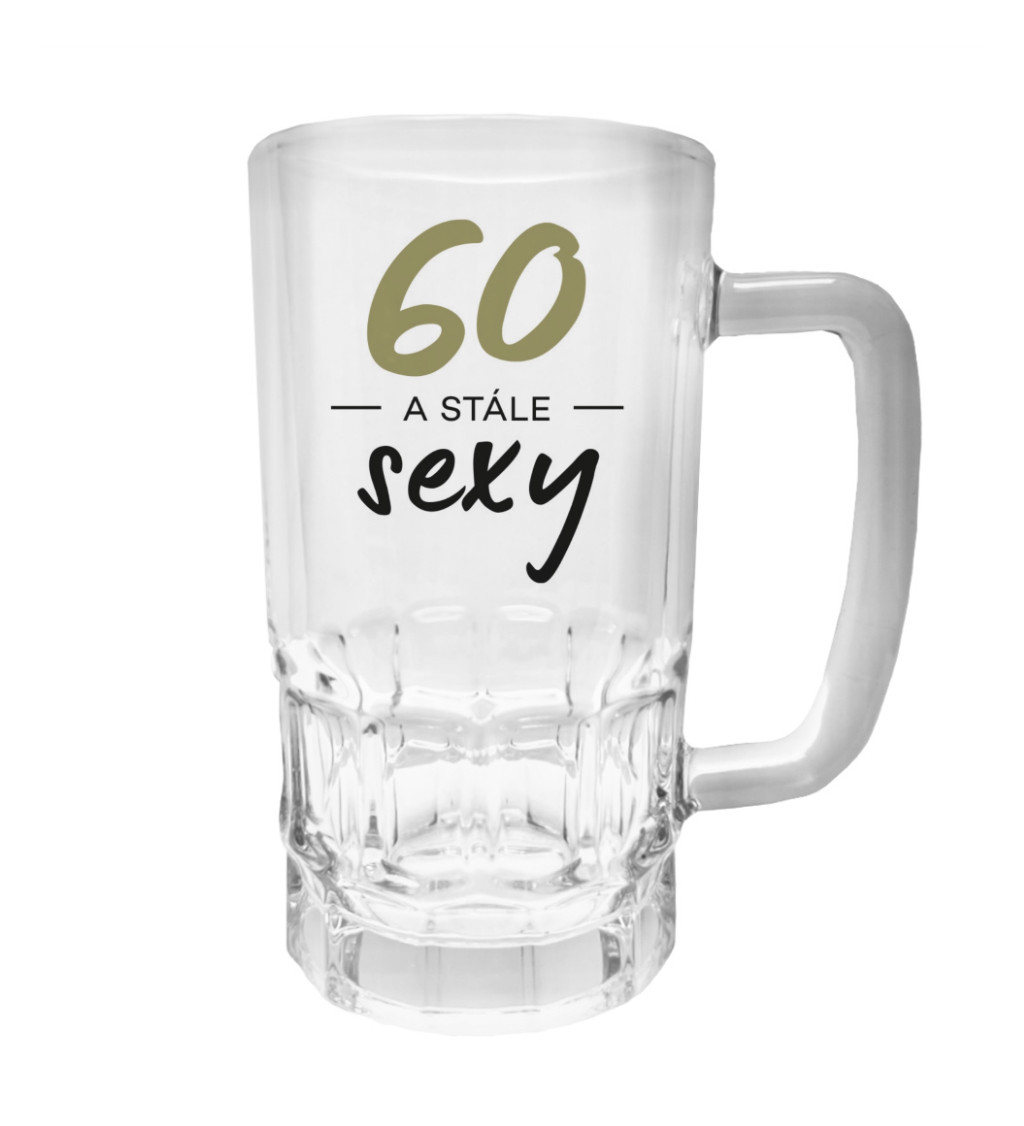 Půllitr s potiskem - 60 a stále sexy, 500 ml