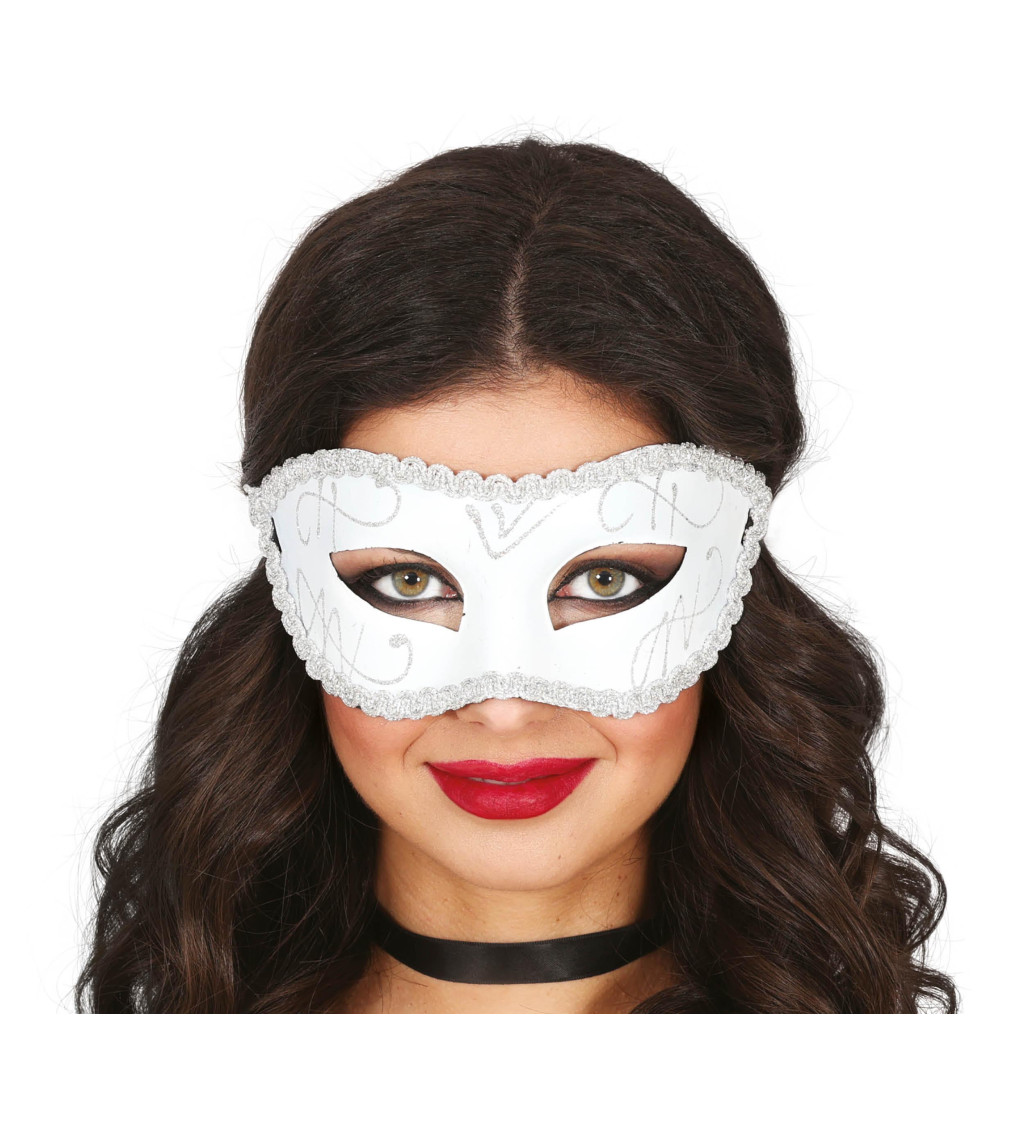 Škraboška - bílá barva