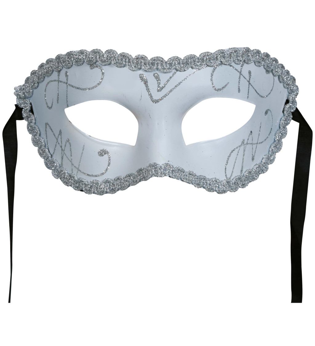 Škraboška - bílá barva