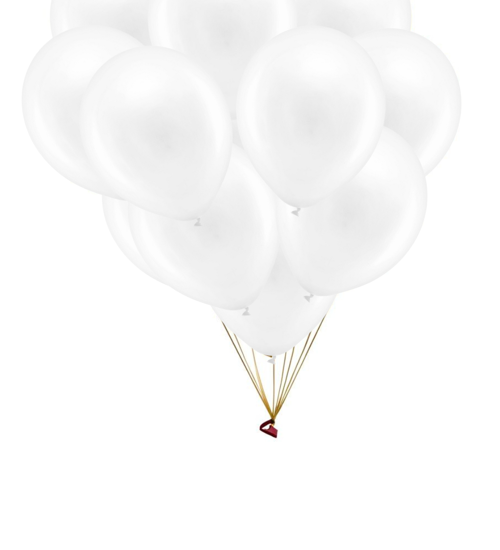 Bílé balóny Rainbow