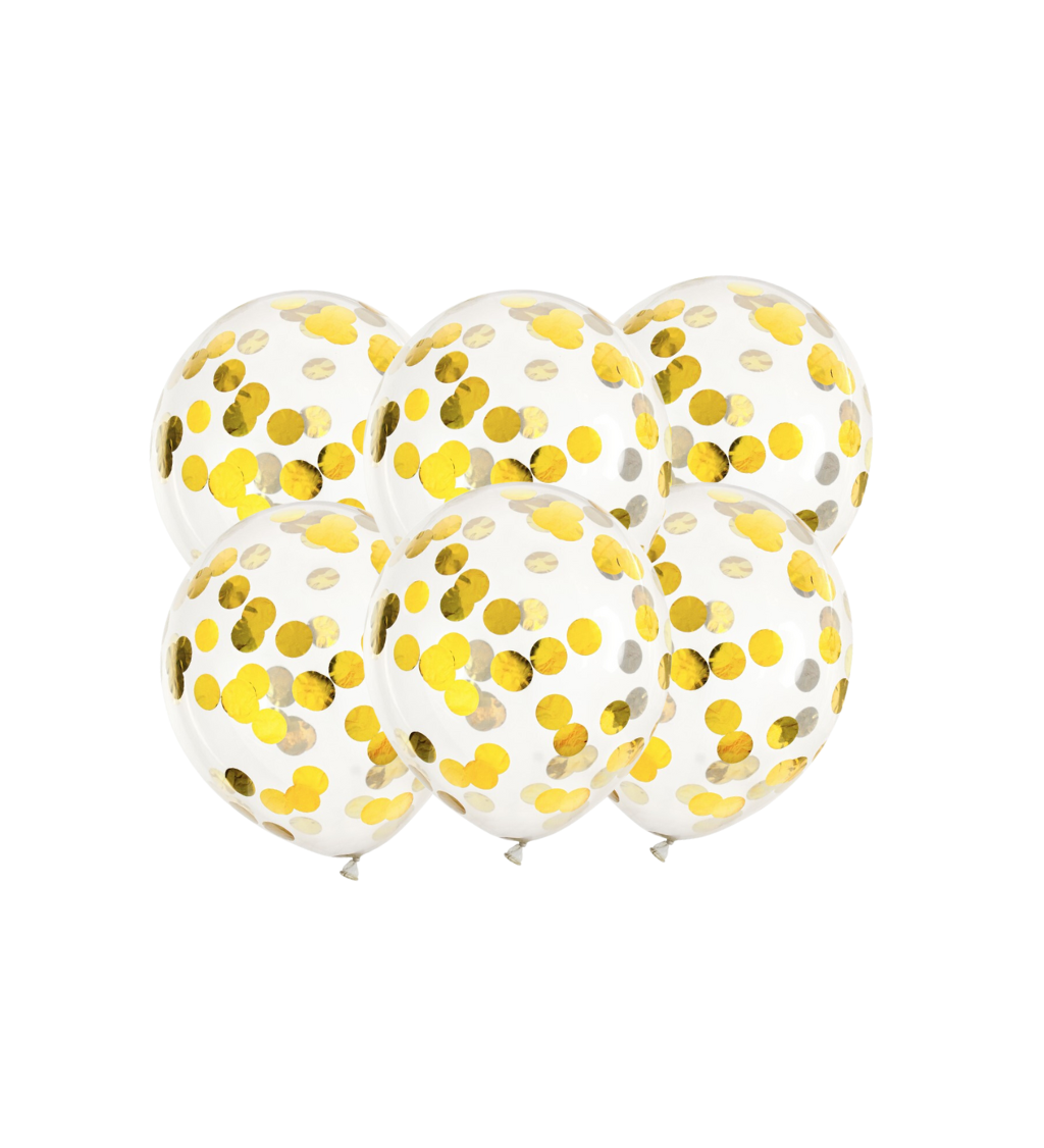 Balónek se zlatými konfetami sada
