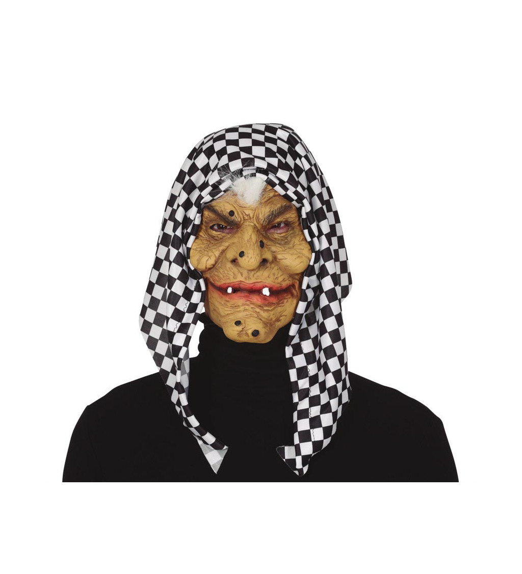 Maska - Ježibaba s šátkem