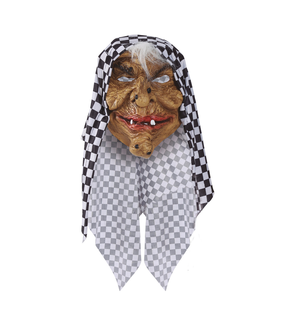 Maska - Ježibaba s šátkem