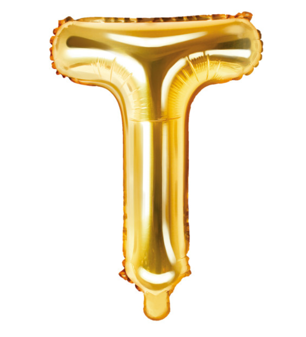 Fóliový balónek T- zlatý