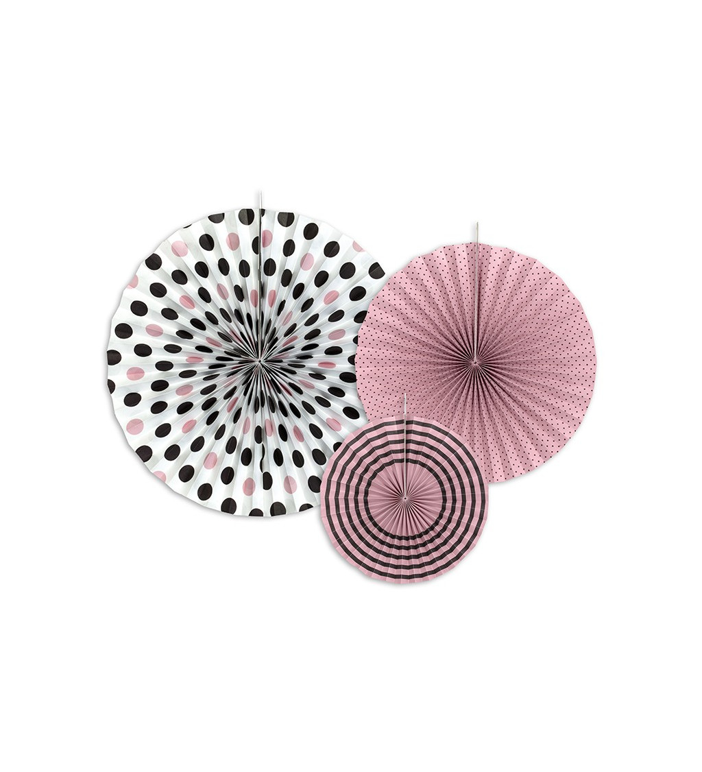 Dekorativní rozeta - světle růžová 3 ks