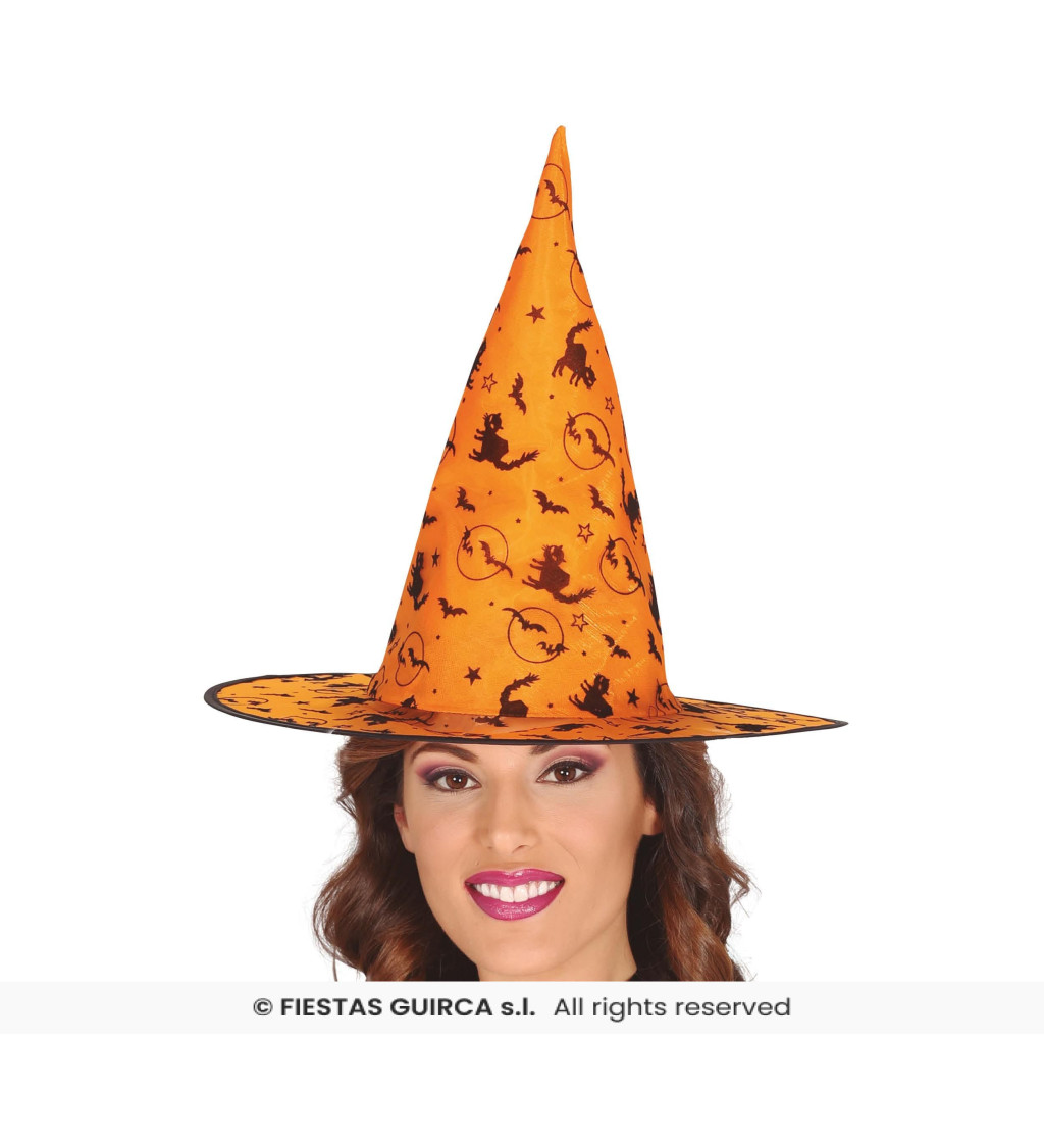 Čarodějnický klobouk - oranžový