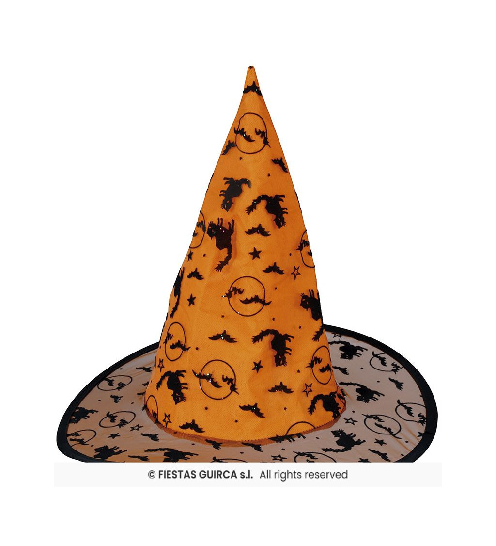 Čarodějnický klobouk - oranžový