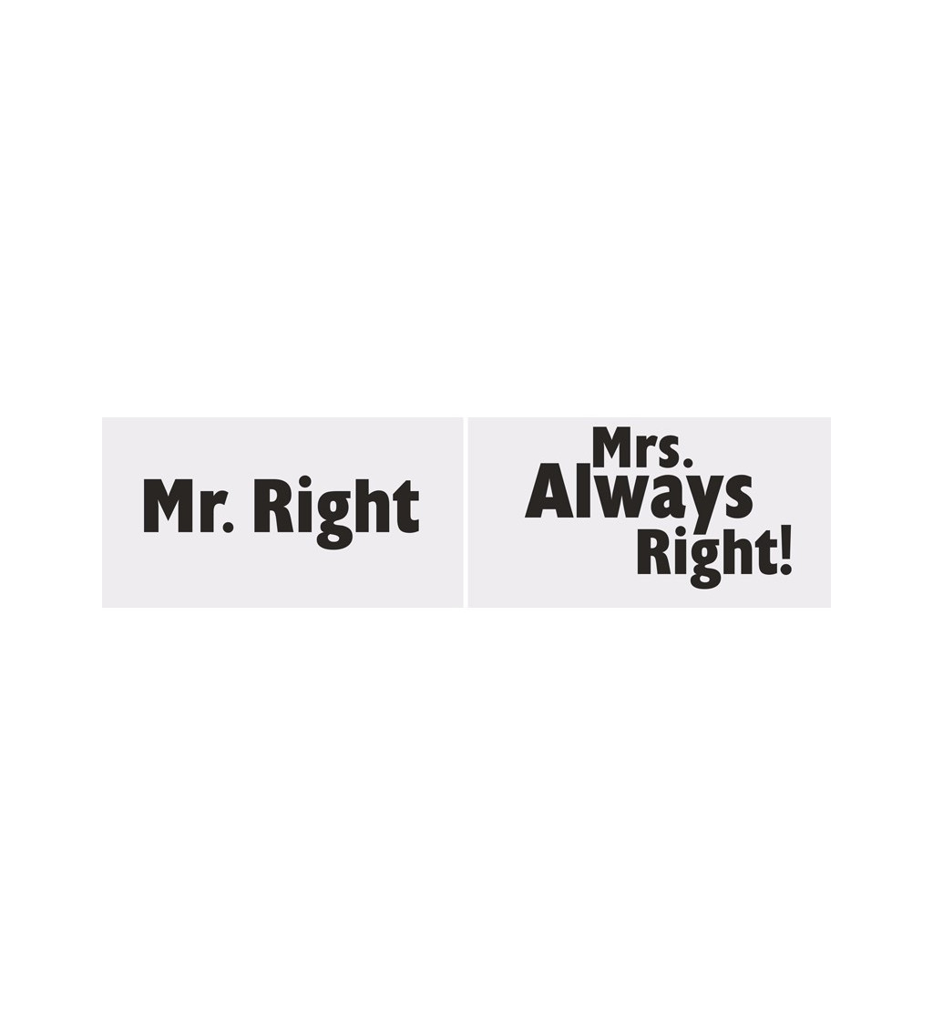 Kartičky Mr. Right, Mrs. Always right