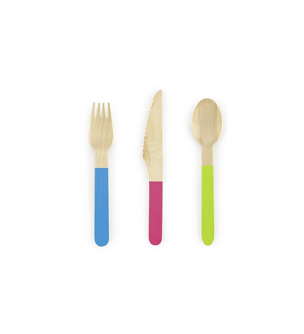 Dřevěné příbory - barevné