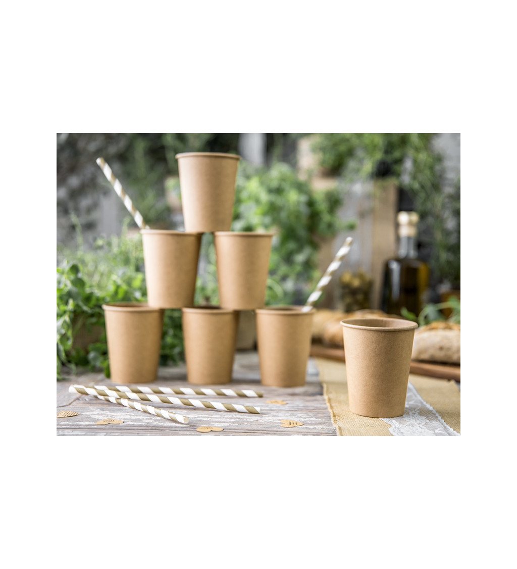 Brčka papírová se zlatými proužky - matná