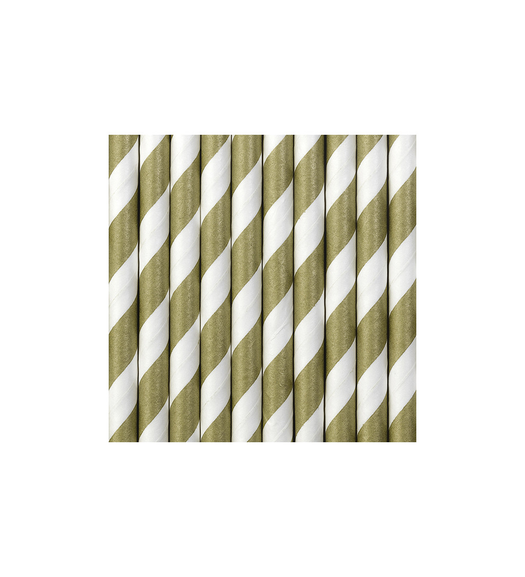 Brčka papírová se zlatými proužky - matná