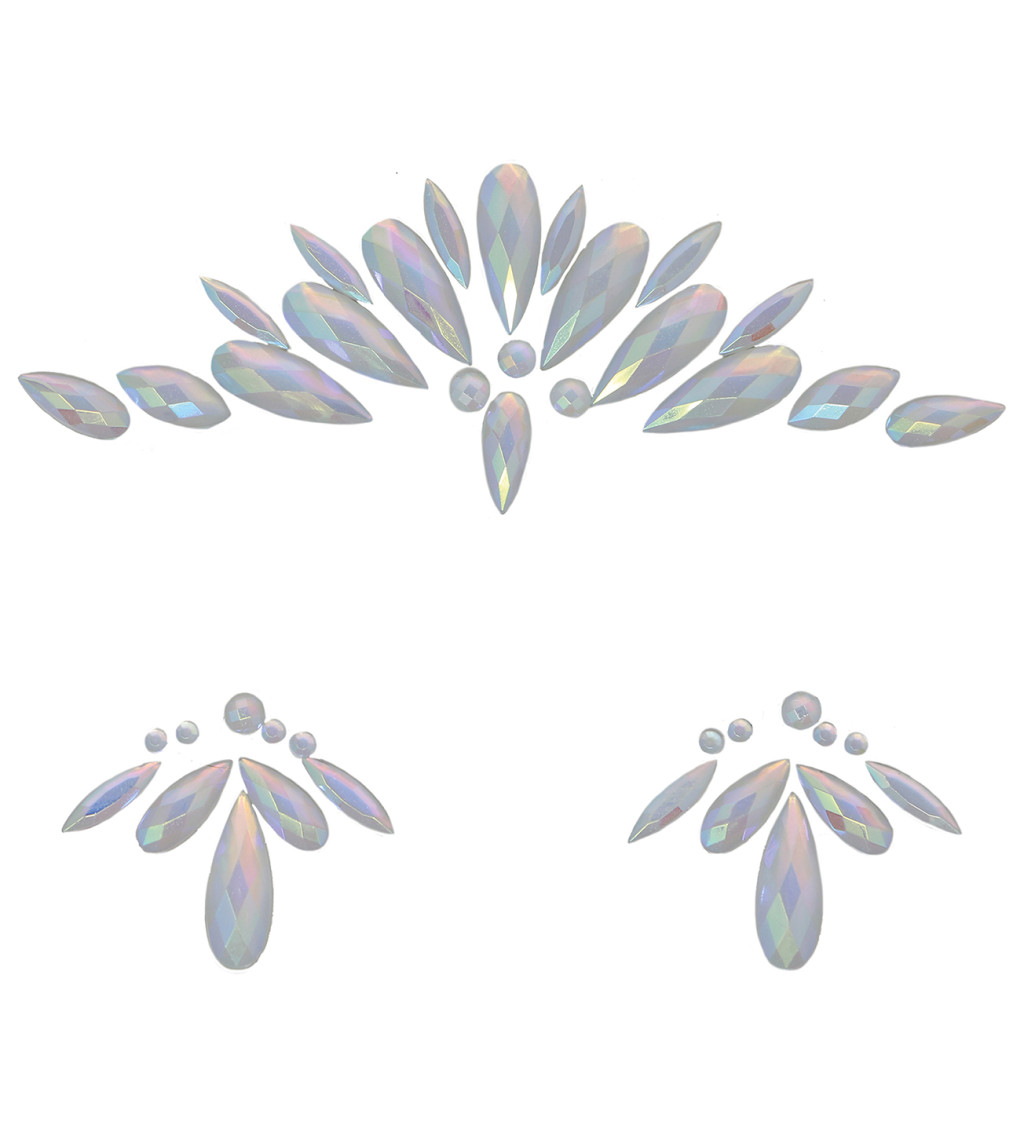 Svítící kamínky ve tmě na obličej