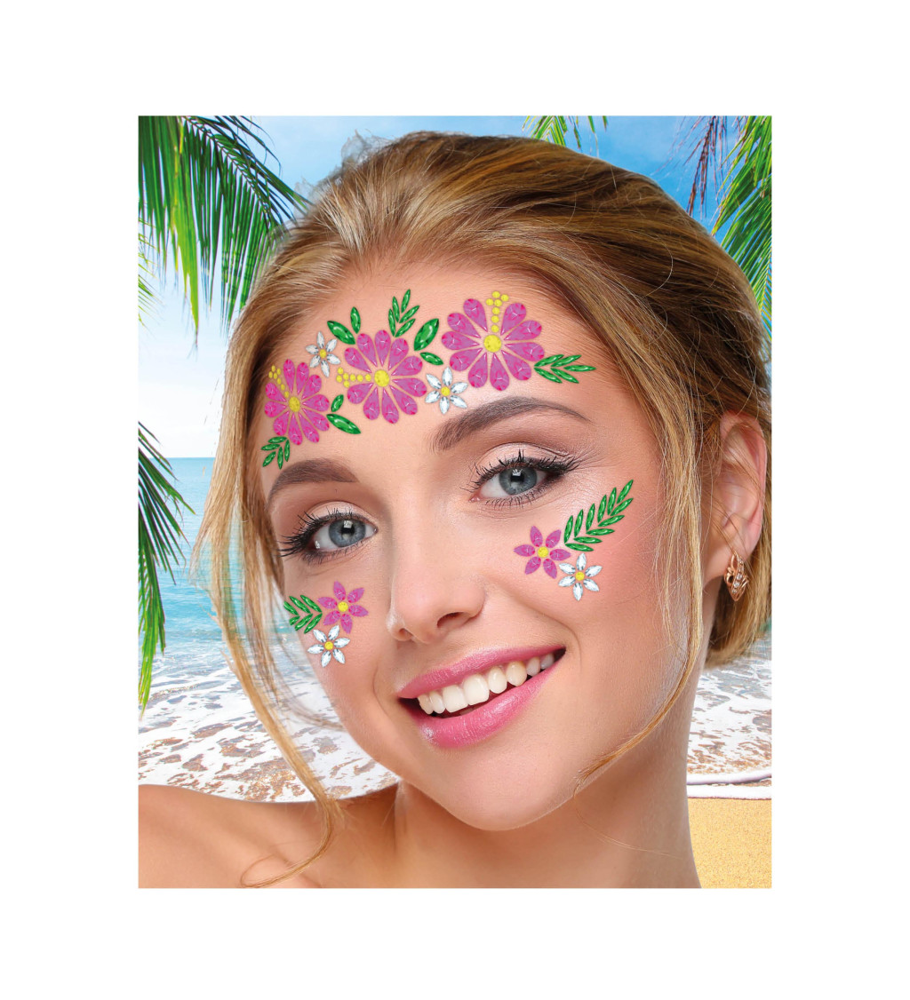 Kamínky na obličej s květy