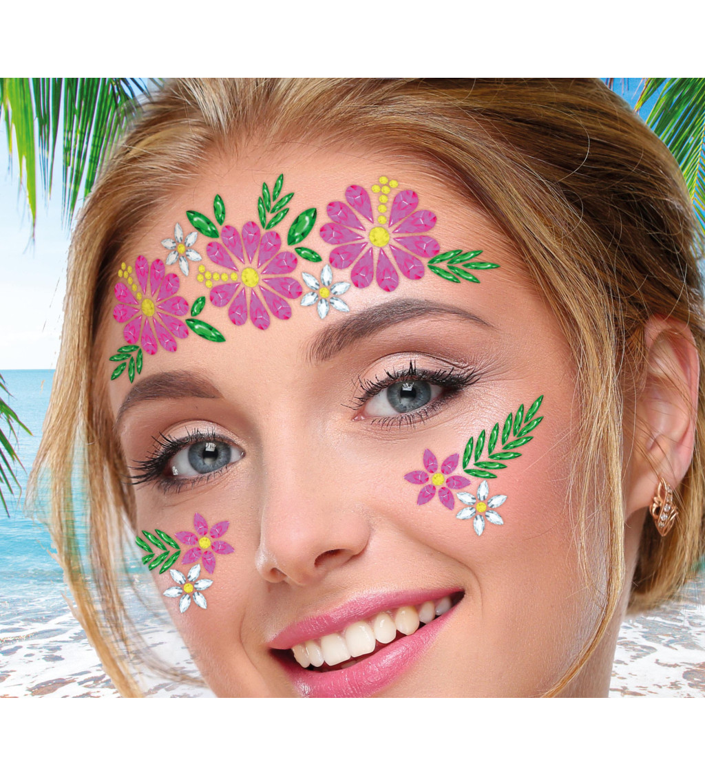 Kamínky na obličej s květy