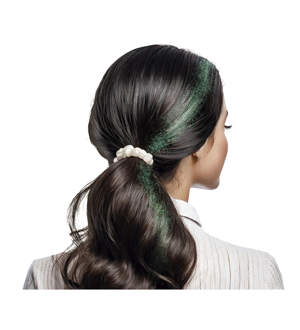 Zelený třpytivý sprej na vlasy