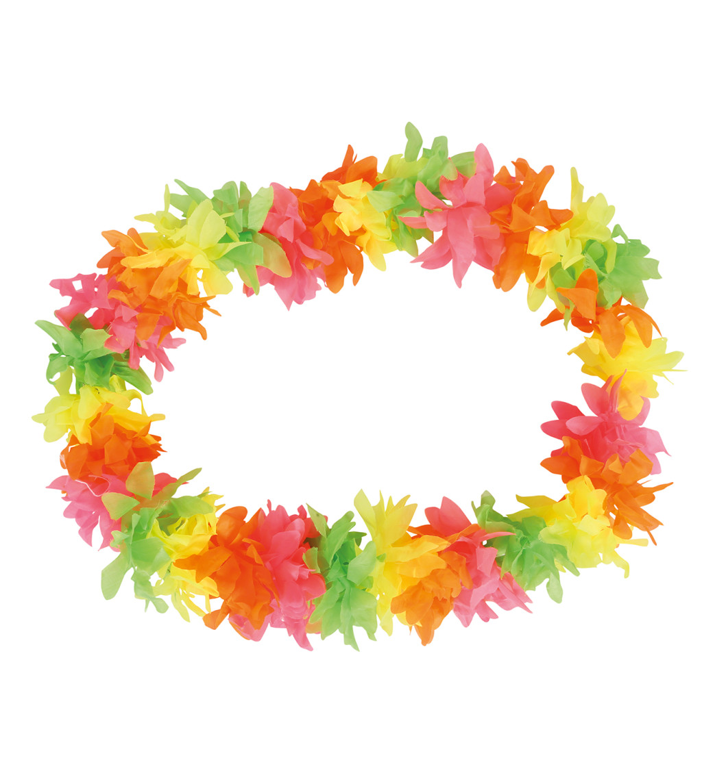 Havajský věnec se světle barevnými květy