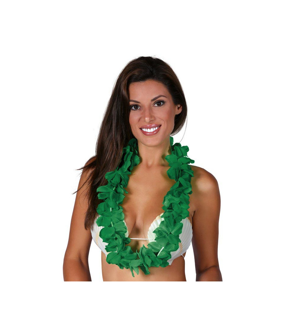 Tmavé zelený havajský věnec