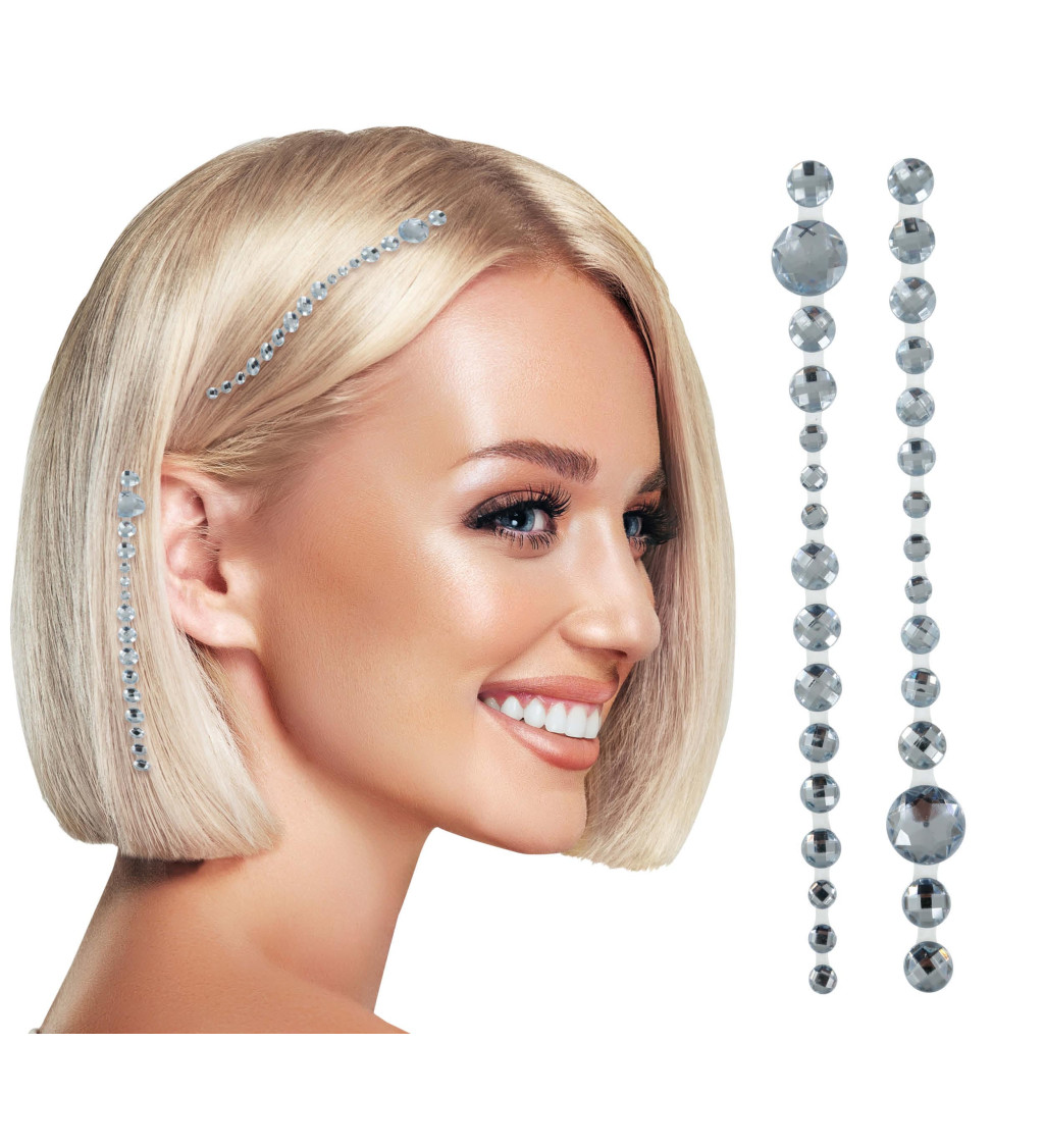 Stříbrné kamínky do vlasů