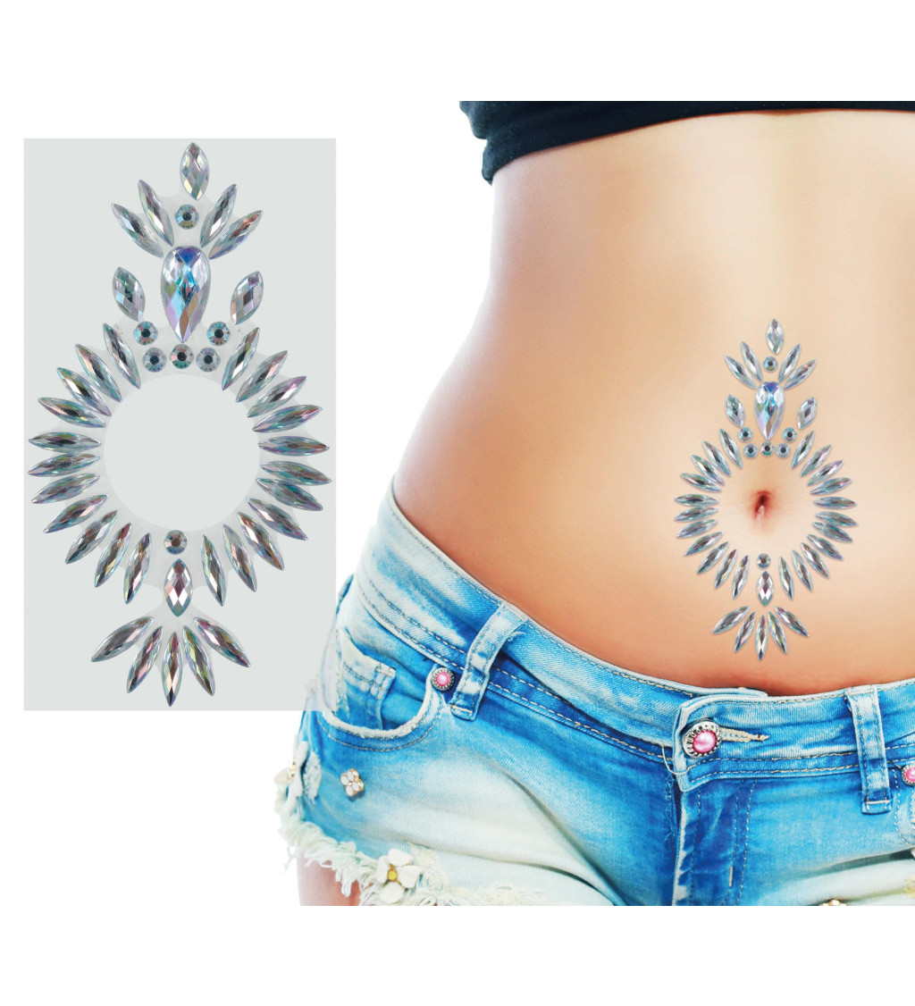 Stříbrné kamínky na pupík