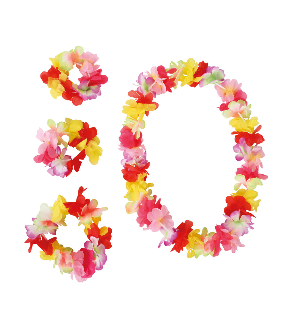 Žluto-červená havajská sada