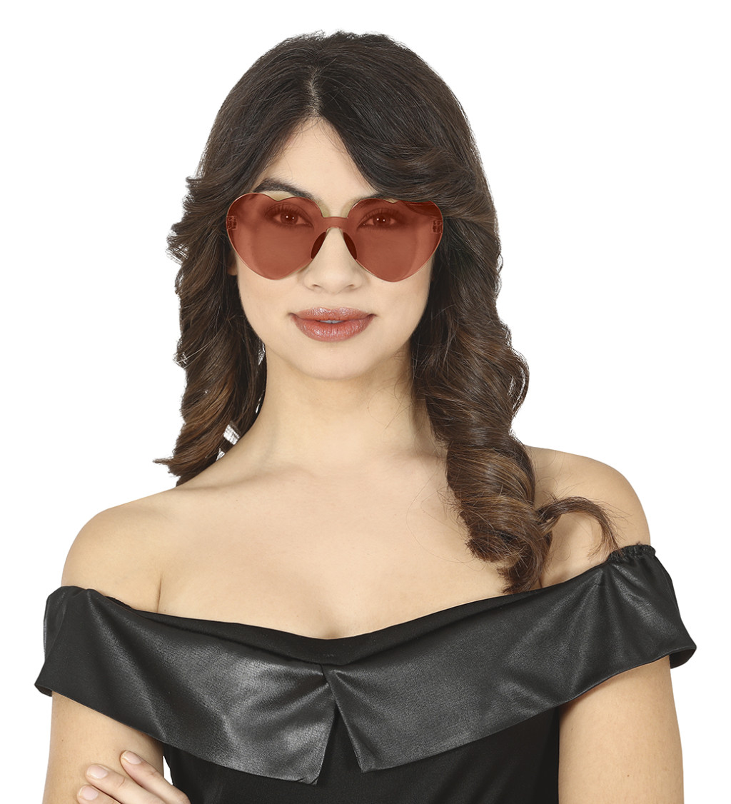 Sluneční brýle s červenými srdíčky