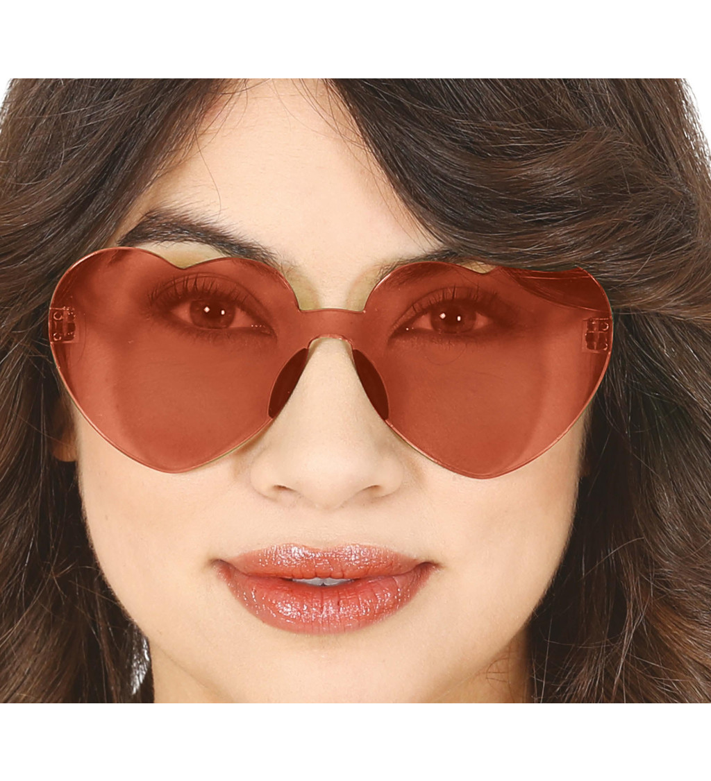 Sluneční brýle s červenými srdíčky