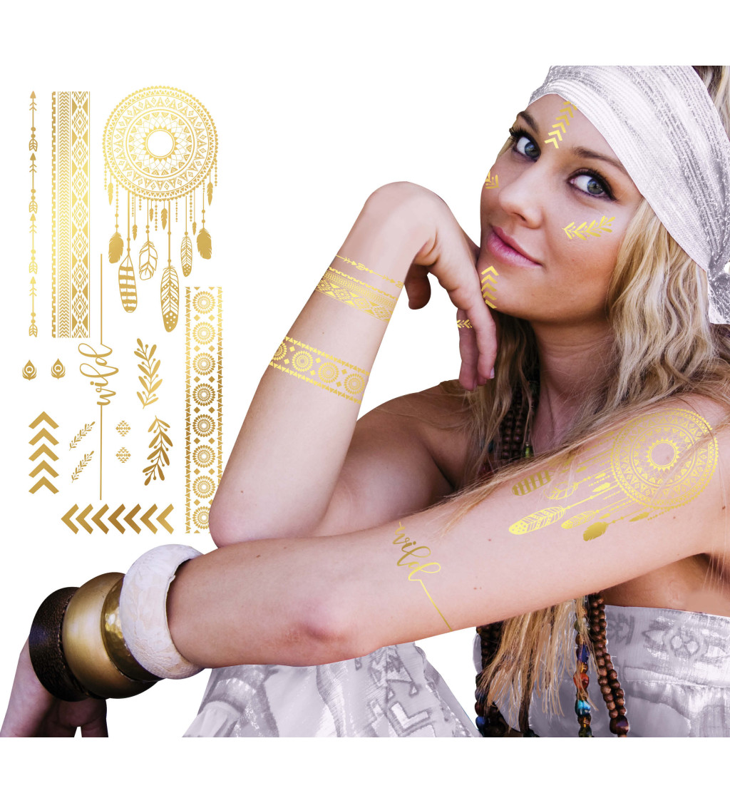 Hippie zlaté tetování