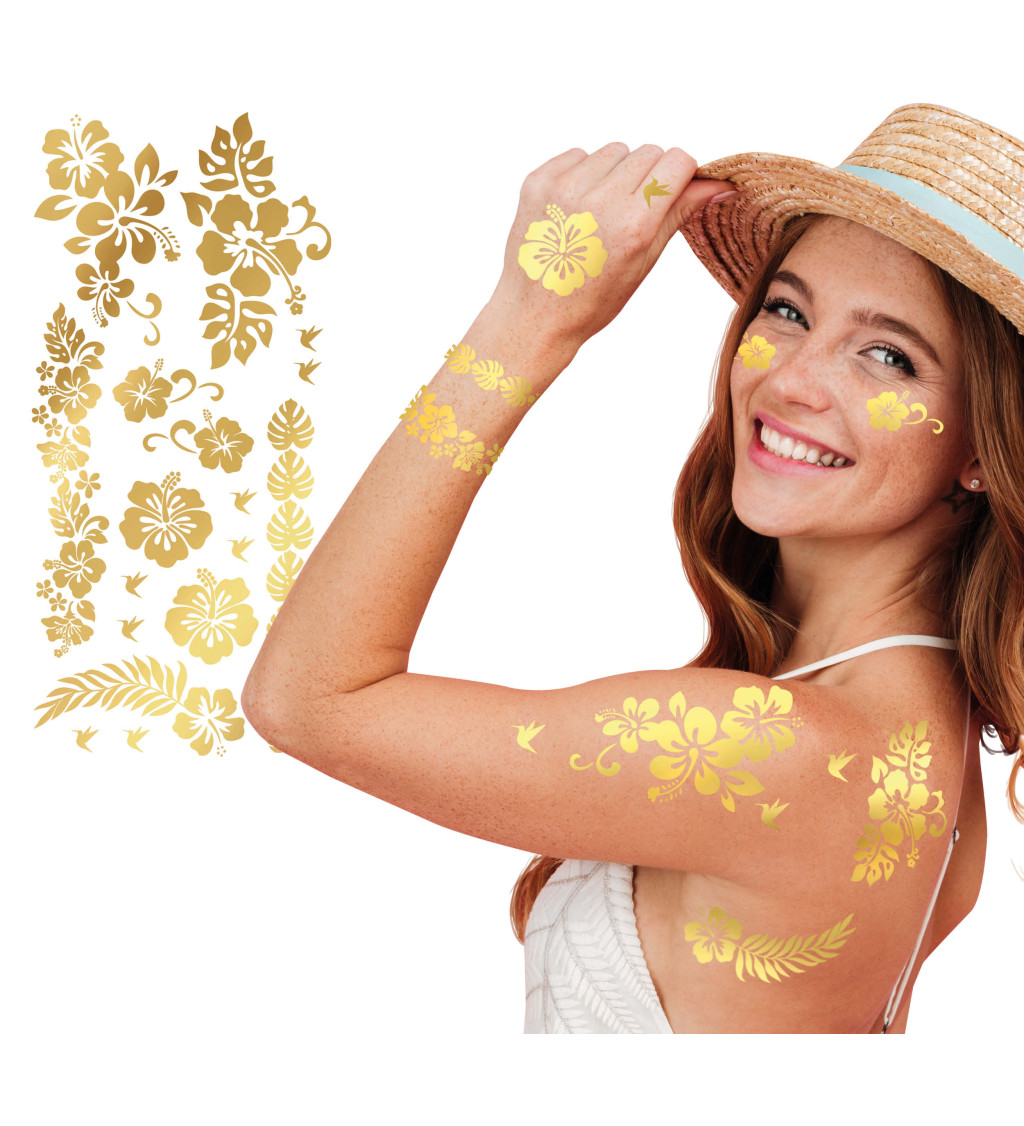 Zlaté květy - tetování