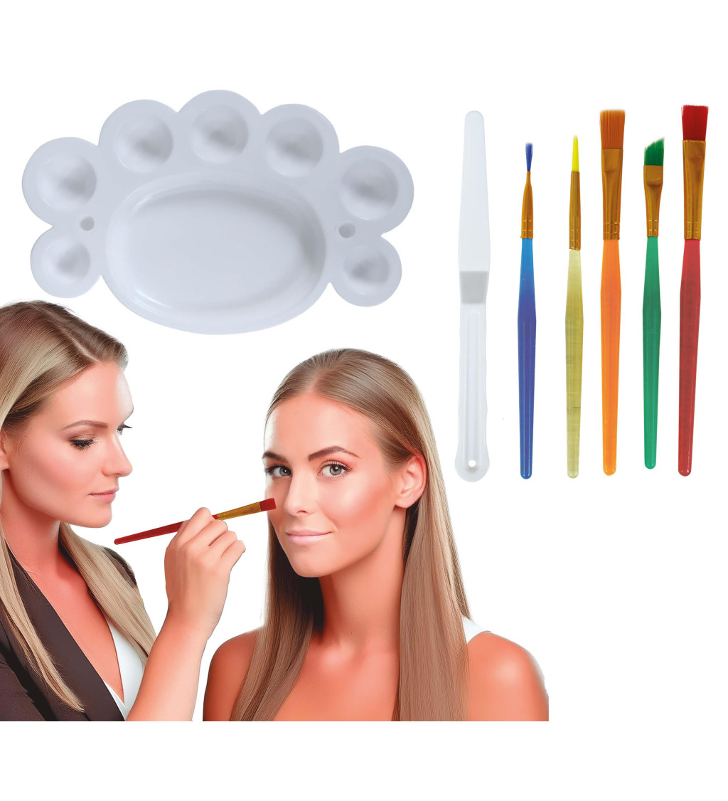 Sada na make-up - štětečky s paletkou