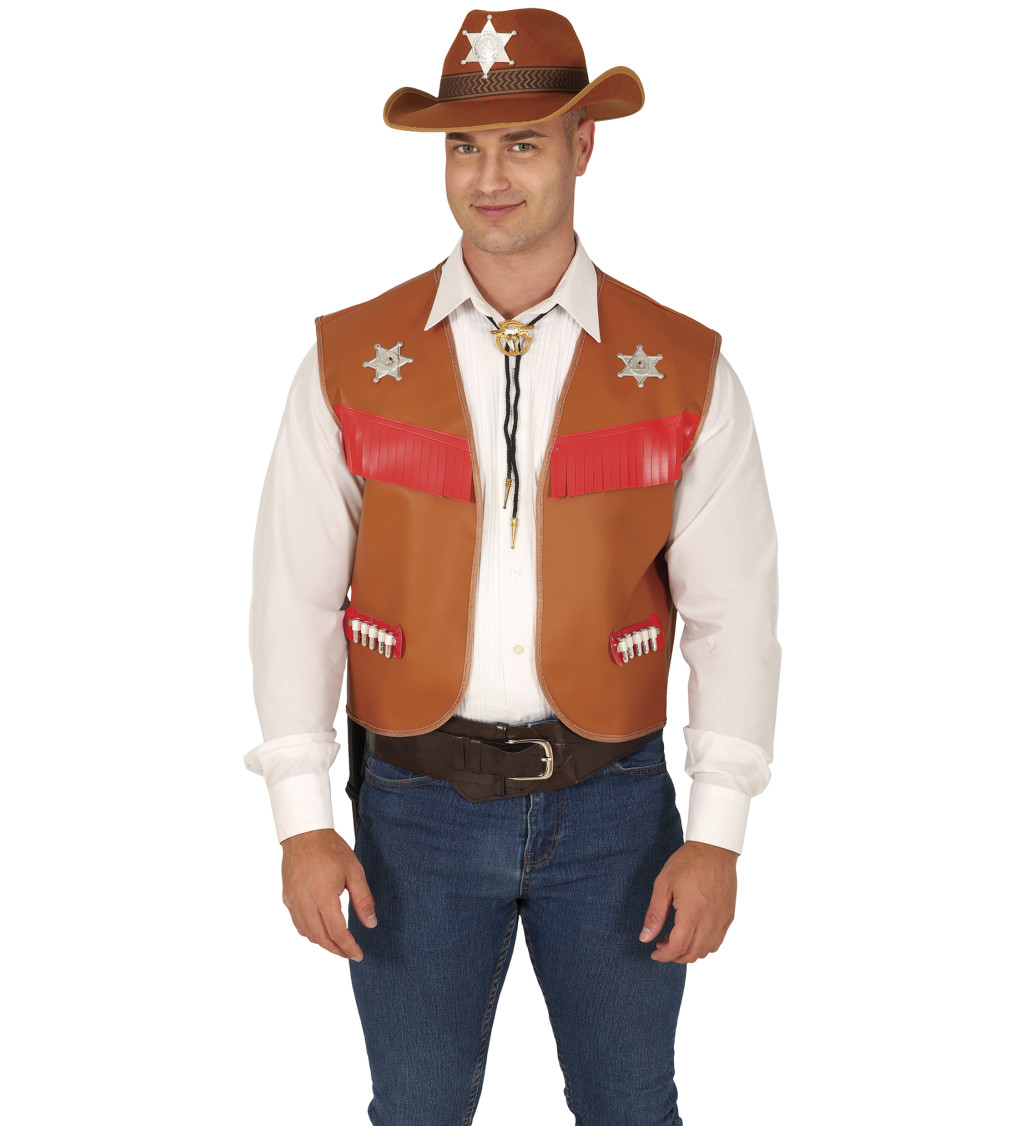 Hnědá kovbojská vesta