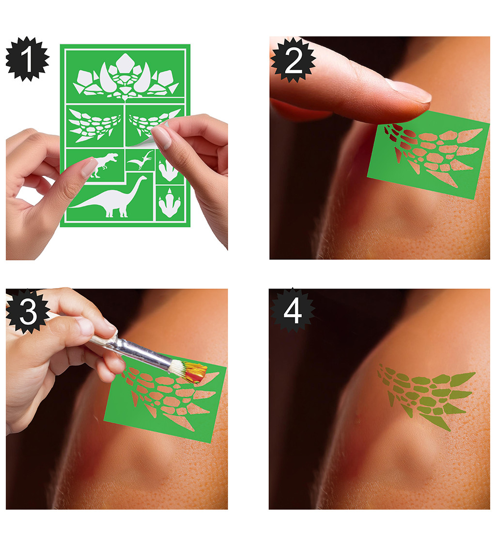 Šablona na make-up - dinosaurus