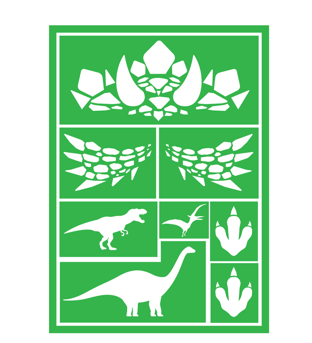 Šablona na make-up - dinosaurus