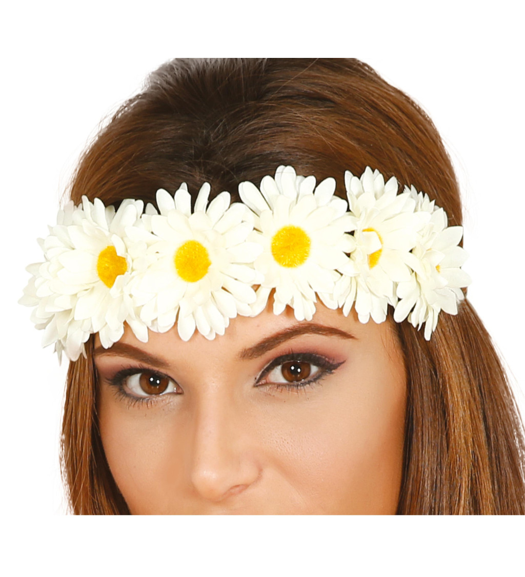 Čelenka s bílými květy