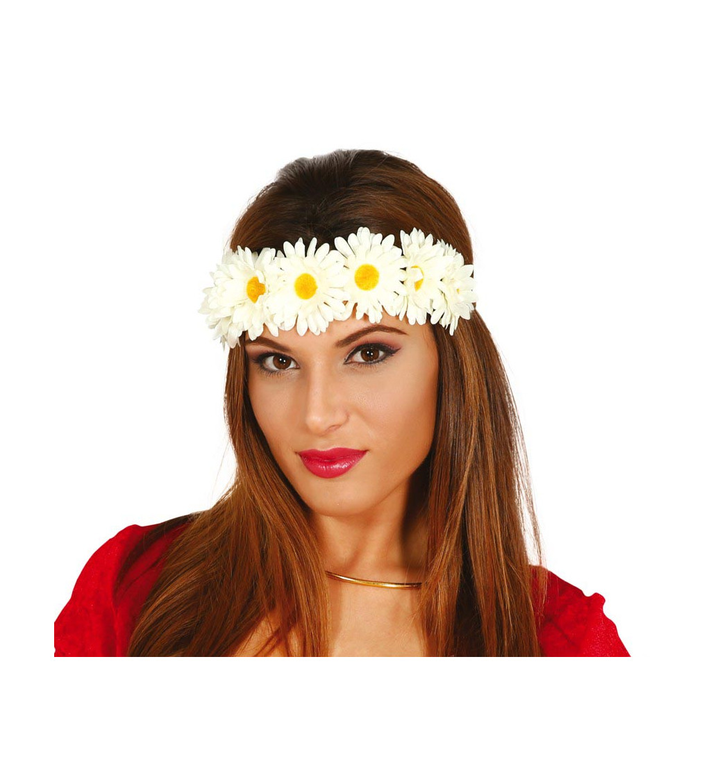 Čelenka s bílými květy